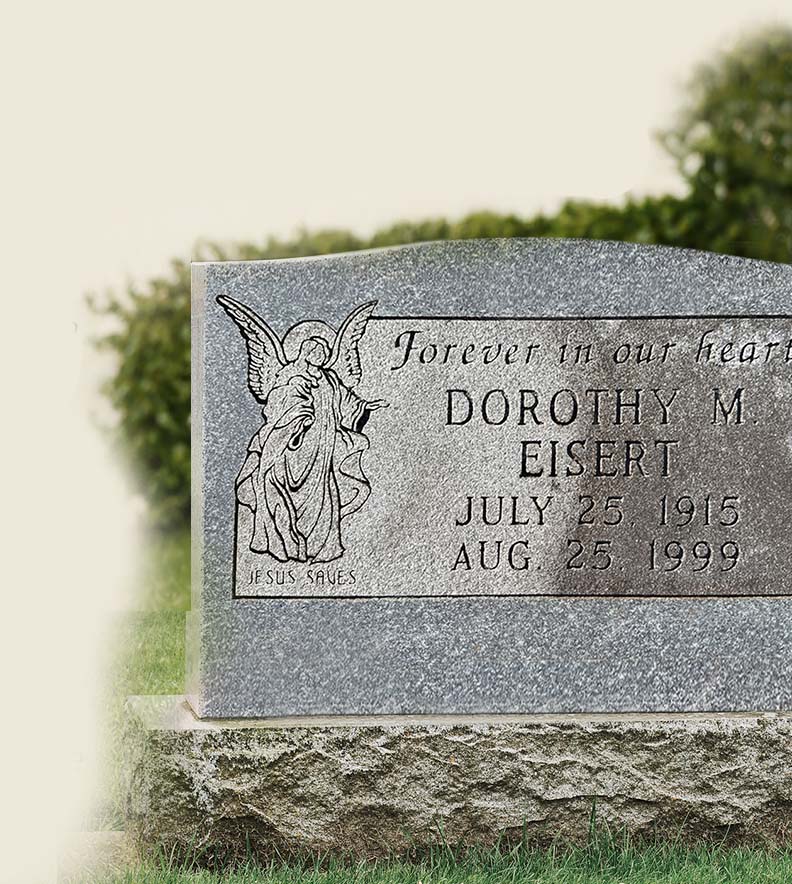 Erie Headstone Cleaning - before and after