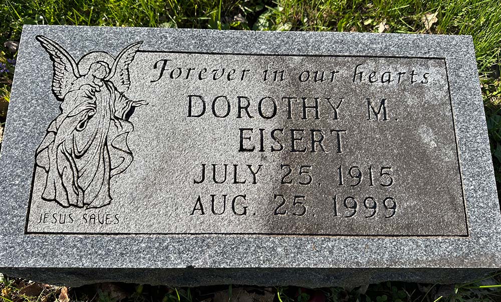 Headstone before and after cleaning